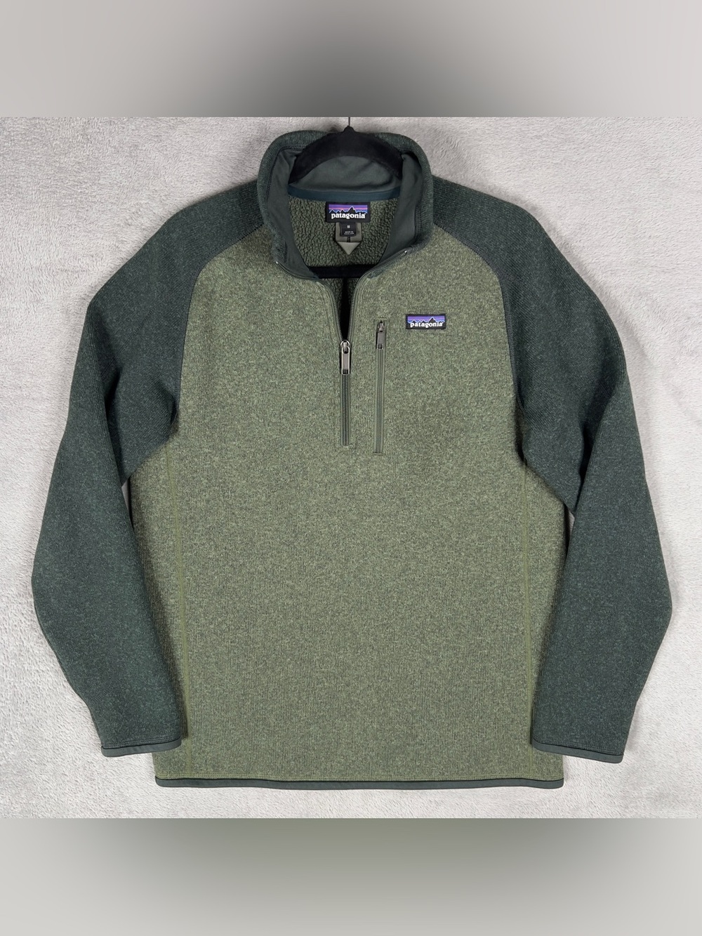 Patagonia Better Sweater 1/4 Zip Pullover Men's Medium Two-Tone Green Gorpcore